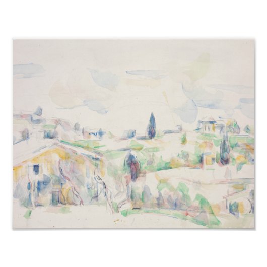 Paul Cezanne - Landschaft in der Provence Fotodruck (Vorne)