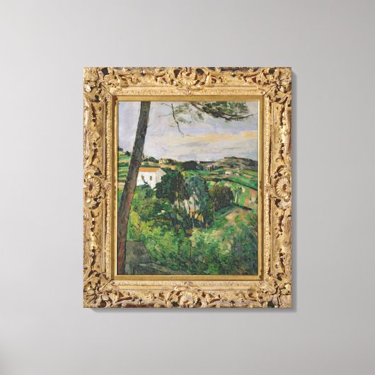 Paul Cezanne | Landschaft mit rotem Dach oder Kief Leinwanddruck (Vorderseite)