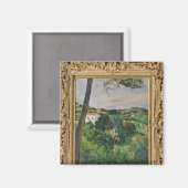 Paul Cezanne | Landschaft mit rotem Dach oder Kief Magnet (Vorderseite/Rückseite)