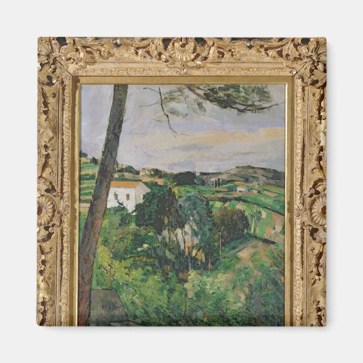 Paul Cezanne | Landschaft mit rotem Dach oder Kief Magnet (Vorne)