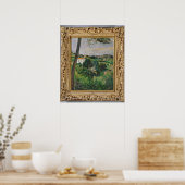 Paul Cezanne | Landschaft mit rotem Dach oder Kief Poster (Küche)