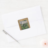 Paul Cezanne | Landschaft mit rotem Dach oder Kief Quadratischer Aufkleber (Umschlag)
