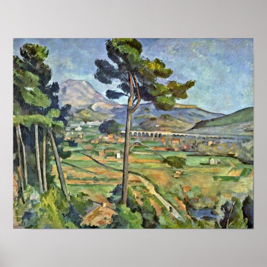 Paul Cezanne - Landschaft mit Viadukt Poster (Vorne)