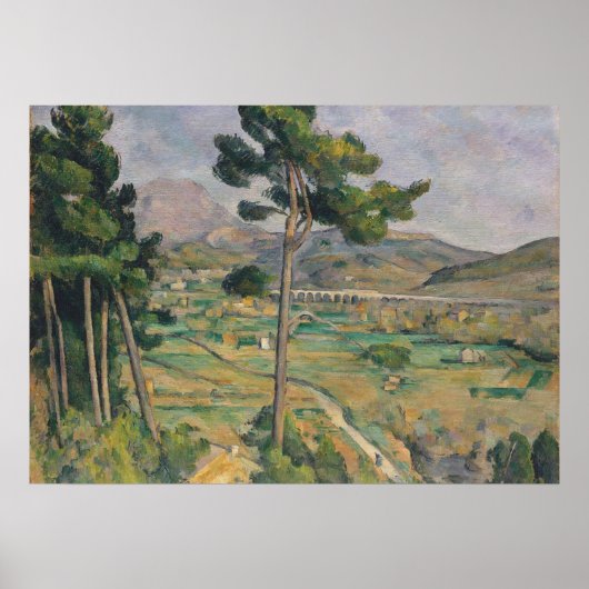 Paul Cezanne | Landschaft mit Viadukt Poster (Vorne)