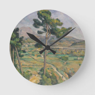 Paul Cezanne   Landschaft mit Viadukt Runde Wanduhr