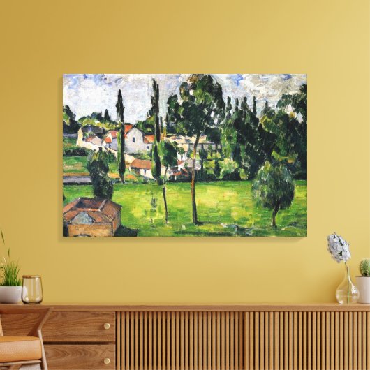 Paul Cezanne - Landschaft mit Wasserlinie, Leinwanddruck (Insitu (Wohnzimmer))