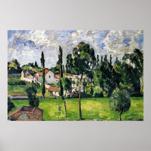 Paul Cezanne - Landschaft mit Wasserlinie, Poster (Vorne)