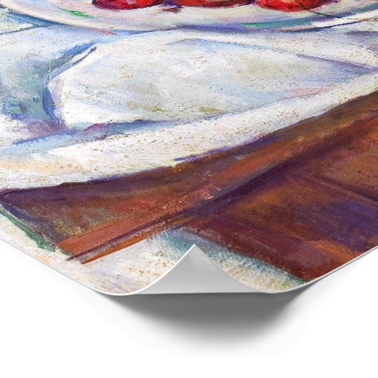 Paul Cezanne lebt noch mit Kirschen und Pfirsichen Poster (Ecke)