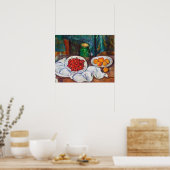 Paul Cezanne lebt noch mit Kirschen und Pfirsichen Poster (Küche)
