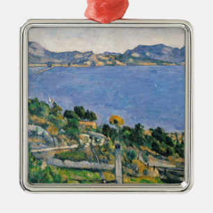 Paul Cezanne L'Estaque, Ansicht der Bucht von Silbernes Ornament