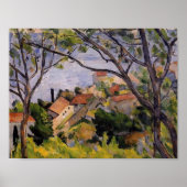 Paul Cezanne-L'Estaque. Aussicht durch die Bäume Poster (Vorne)