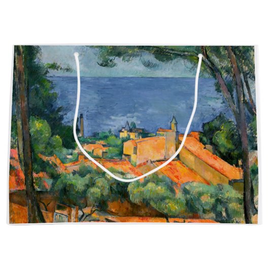 Paul Cezanne - L'Estaque mit roten Dächern Große Geschenktüte (Vorderseite)