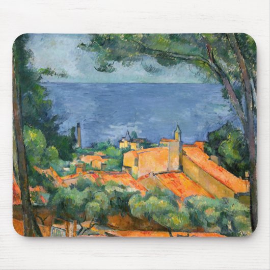 Paul Cezanne - L'Estaque mit roten Dächern Mousepad (Vorne)