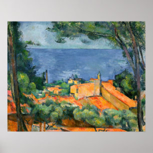 Paul Cezanne - L'Estaque mit roten Dächern Poster