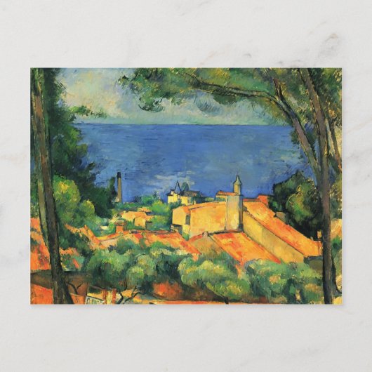 Paul Cezanne- L'Estaque mit roten Roofs Postkarte (Vorderseite)