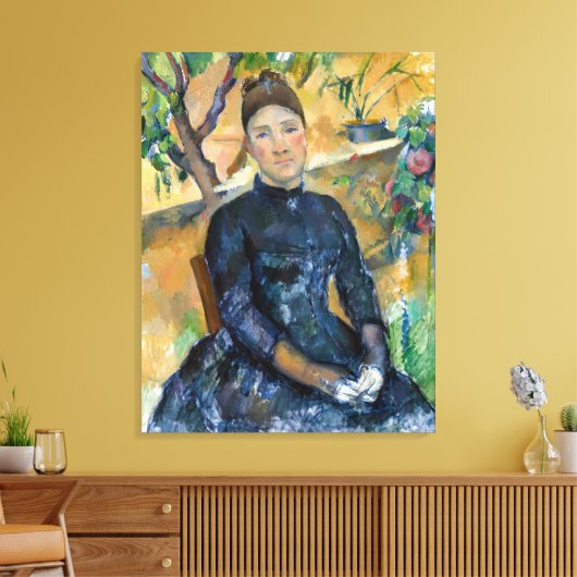 Paul Cezanne Madame Cézanne im Konservatorium Leinwanddruck (Insitu (Wohnzimmer))