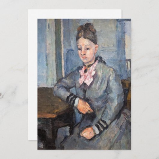 Paul Cezanne - Madame Cezanne Leaning an einem Tis Einladung (Vorne/Hinten)