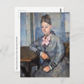Paul Cezanne - Madame Cezanne Leaning an einem Tis Postkarte (Vorne/Hinten)