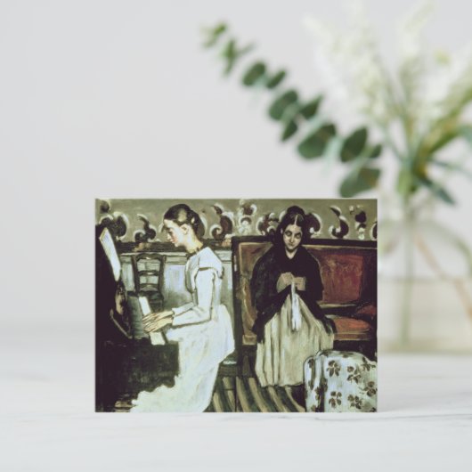 Paul Cezanne | Mädchen am Klavier , 1868-69 Postkarte (Stehend Vorderseite)