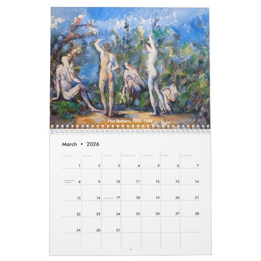 Paul Cezanne Masterpiece Selection Kalender (Mär 2026)