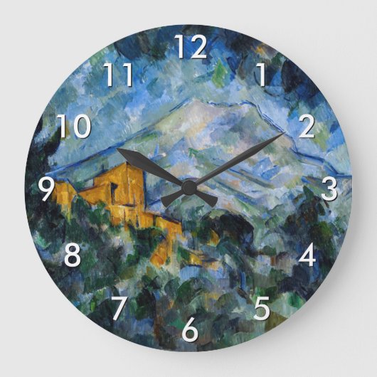 Paul Cezanne - Mont Saint-Victoire & Chateau Noir Große Wanduhr (Vorderseite)
