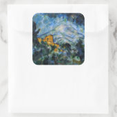 Paul Cezanne - Mont Saint-Victoire & Chateau Noir Quadratischer Aufkleber (Tasche)