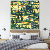Paul Cézanne - Mont Sainte-Victoire 1887 Style Art Leinwanddruck (Insitu (Schlafzimmer))
