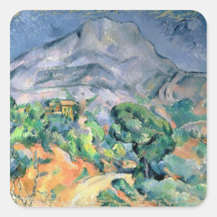 Paul Cezanne   Mont Sainte-Victoire, 1900 Quadratischer Aufkleber