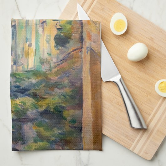 Paul Cezanne - Mont Sainte-Victoire Geschirrtuch (Viertel Falte)