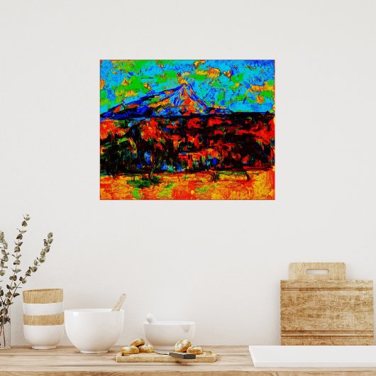 Paul Cézanne - Mont Sainte-Victoire (modifiziert) Poster (Küche)
