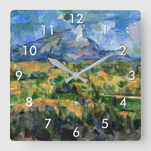 Paul Cezanne - Mont Sainte-Victoire Quadratische Wanduhr (Vorderseite)