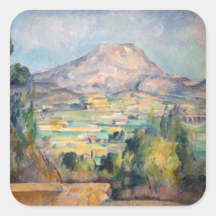 Paul Cezanne - Mont Sainte-Victoire Quadratischer Aufkleber