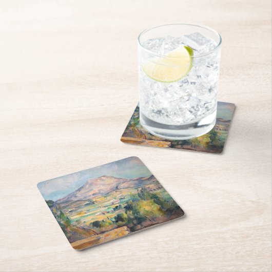 Paul Cezanne - Mont Sainte-Victoire Rechteckiger Pappuntersetzer (Vor Ort)