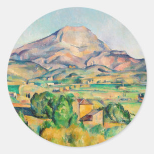 Paul Cezanne - Mont Sainte-Victoire Runder Aufkleber