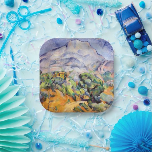 Paul Cezanne - Mont Sainte-Victoire, Tholonet Road Pappteller (Party)
