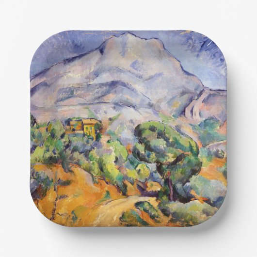 Paul Cezanne - Mont Sainte-Victoire, Tholonet Road Pappteller (Vorderseite)