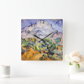 Paul Cezanne - Mont Sainte-Victoire, Tholonet Road Quadratische Wanduhr (Zuhause)