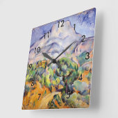 Paul Cezanne - Mont Sainte-Victoire, Tholonet Road Quadratische Wanduhr (Winkel)