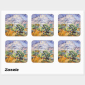 Paul Cezanne - Mont Sainte-Victoire, Tholonet Road Quadratischer Aufkleber (Blatt)