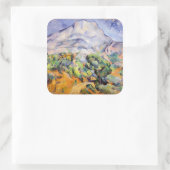 Paul Cezanne - Mont Sainte-Victoire, Tholonet Road Quadratischer Aufkleber (Tasche)