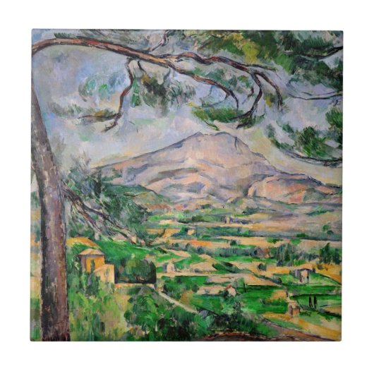 Paul Cezanne - Mont Sainte-Victoire und große Kief Fliese (Vorderseite)