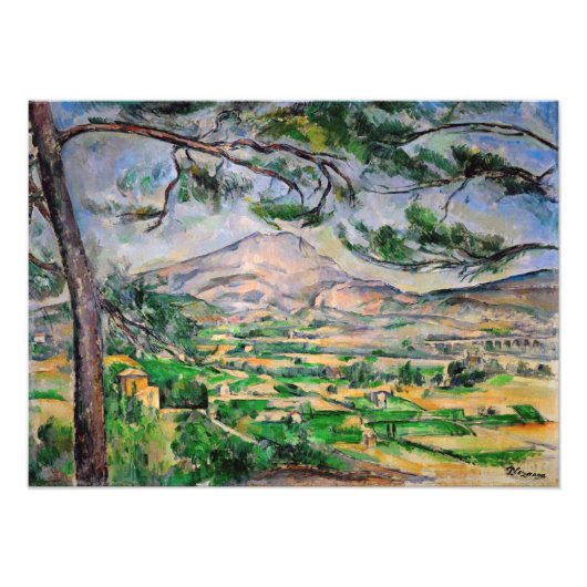 Paul Cezanne - Mont Sainte-Victoire und große Kief Fotodruck (Vorne)