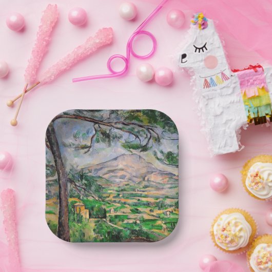 Paul Cezanne - Mont Sainte-Victoire und große Kief Pappteller (Party)