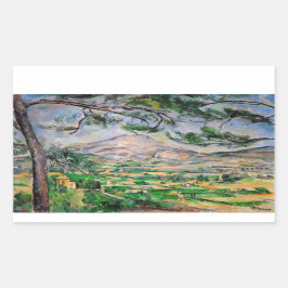 Paul Cezanne - Mont Sainte-Victoire und große Kief Rechteckiger Aufkleber