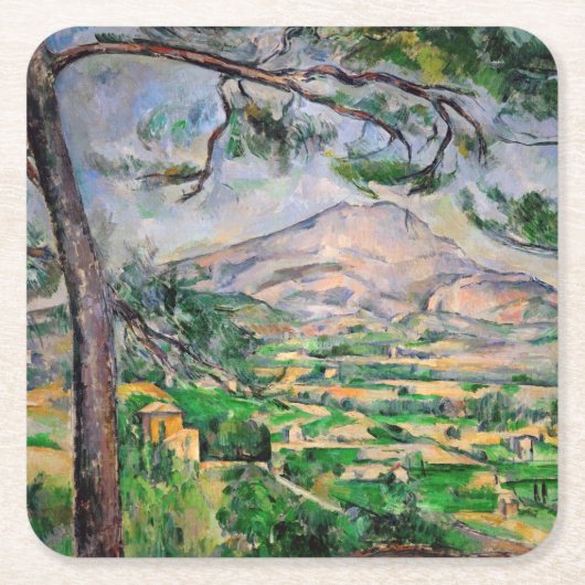 Paul Cezanne - Mont Sainte-Victoire und große Kief Rechteckiger Pappuntersetzer (Vorderseite)