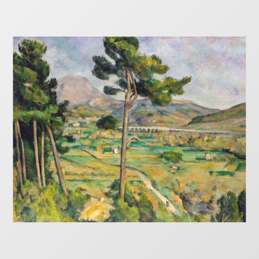Paul Cezanne - Mont Sainte-Victoire und Viadukt Fensteraufkleber (Blatt)