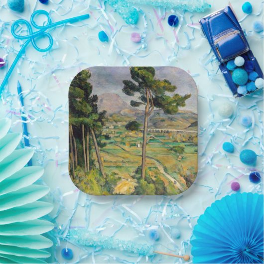 Paul Cezanne - Mont Sainte-Victoire und Viadukt Pappteller (Party)