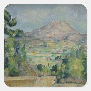 Paul Cezanne   Montagne Sainte-Victoire, c.1887-90 Quadratischer Aufkleber