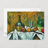 Paul Cezanne painting, Still Life with Flask Postkarte (Vorne/Hinten)