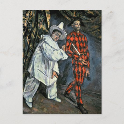 Paul Cezanne | Pierrot und Harlekin, 1888 Postkarte (Vorderseite)